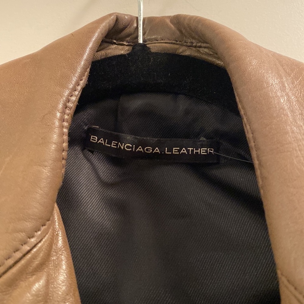 Balenciaga leather jacket lamb green/khaki Small - Picture 10 of 12